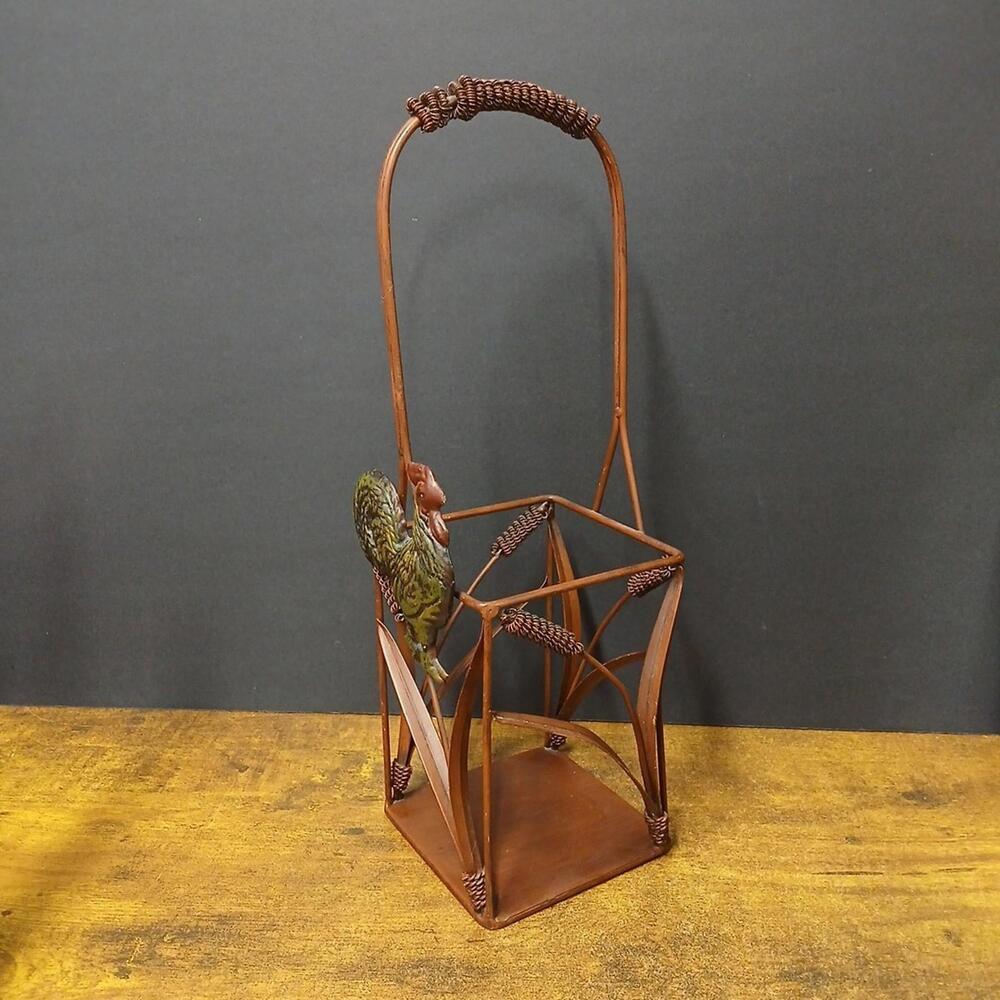 Vintage Metal Rooster Wine Bottle Holder - Picture 3 of 7